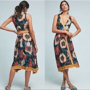 Anthropologie Maeve Botanica Floral FauxWrap Dress